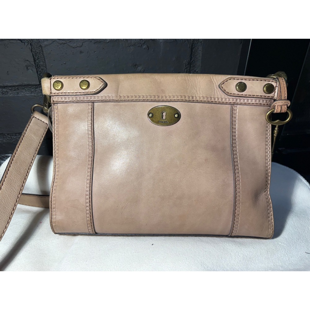 Fossil Tan Leather Crossbody Vintage